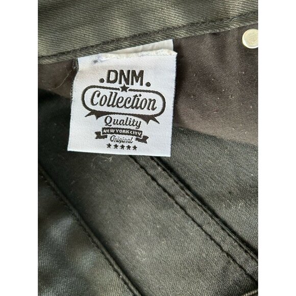 DNM Collection NYC Waxed Moto Jeans Mens Size 30 Black Biker Stacked Denim - Picture 7 of 12